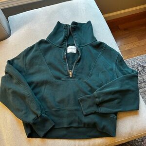 Abercrombie & Fitch Dark Teal Half-Zip Sweatshirt